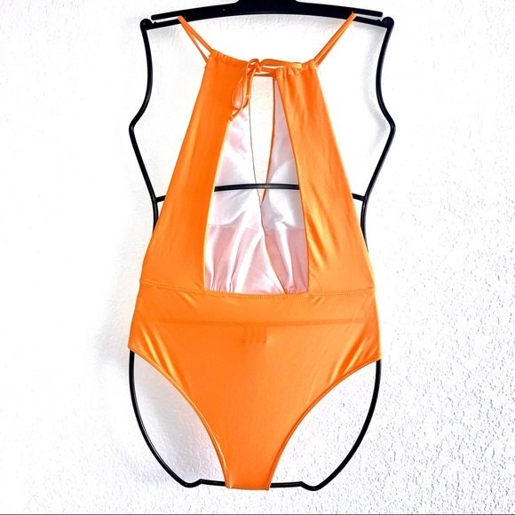 Cute Orange One Piece Swimsuit Size L - Picture 2 of 5